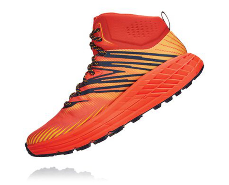Hoka One One Mens Trail Shoes - Speedgoat Mid GORE-TEX 2 - Red - LAMR80543